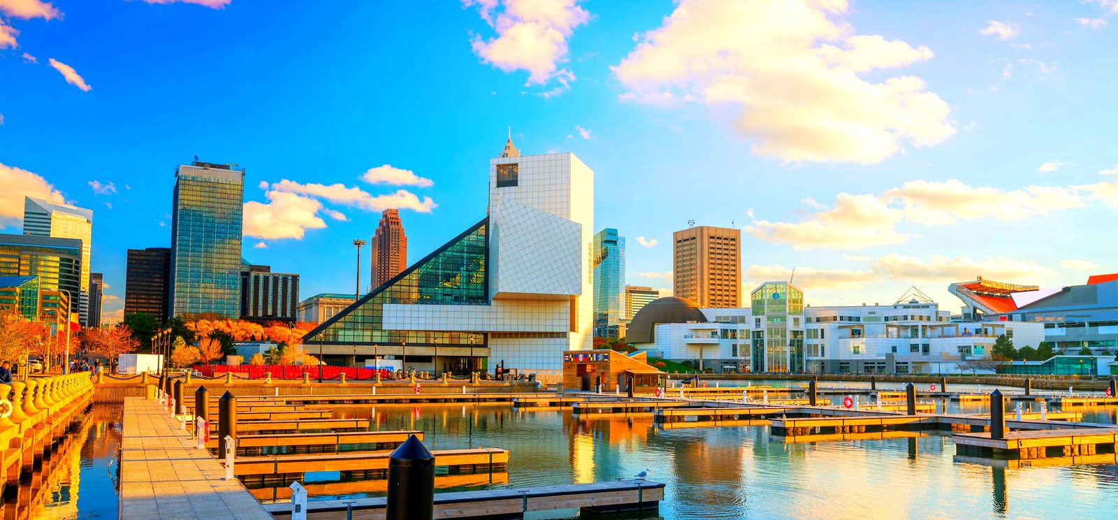 The Cleveland skyline over the lakefront
